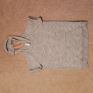 Athleta Girl Grey Short Sleeve Hoodie